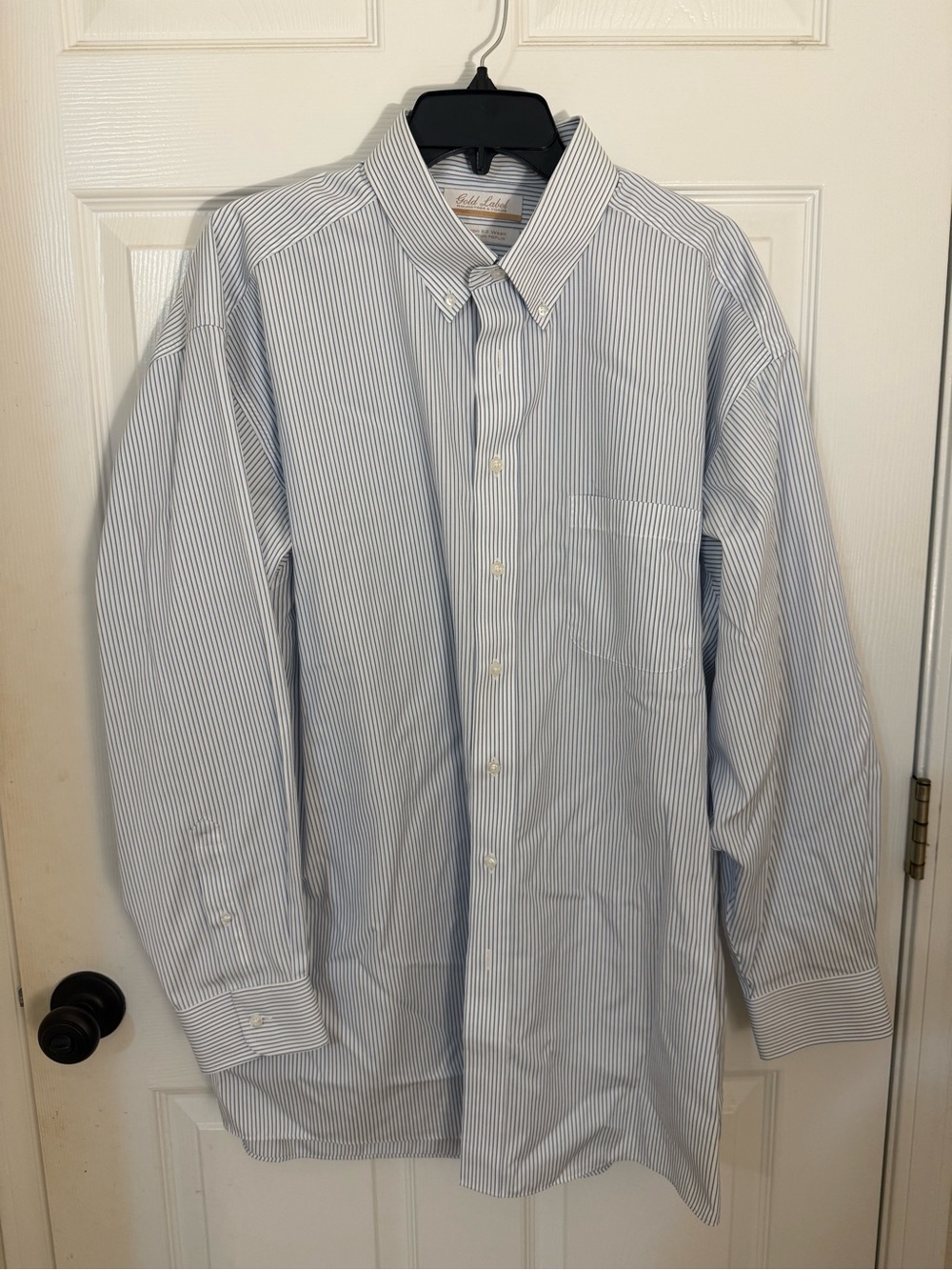 Roundtree & Yorke Light Blue and White Striped Dress Shirt